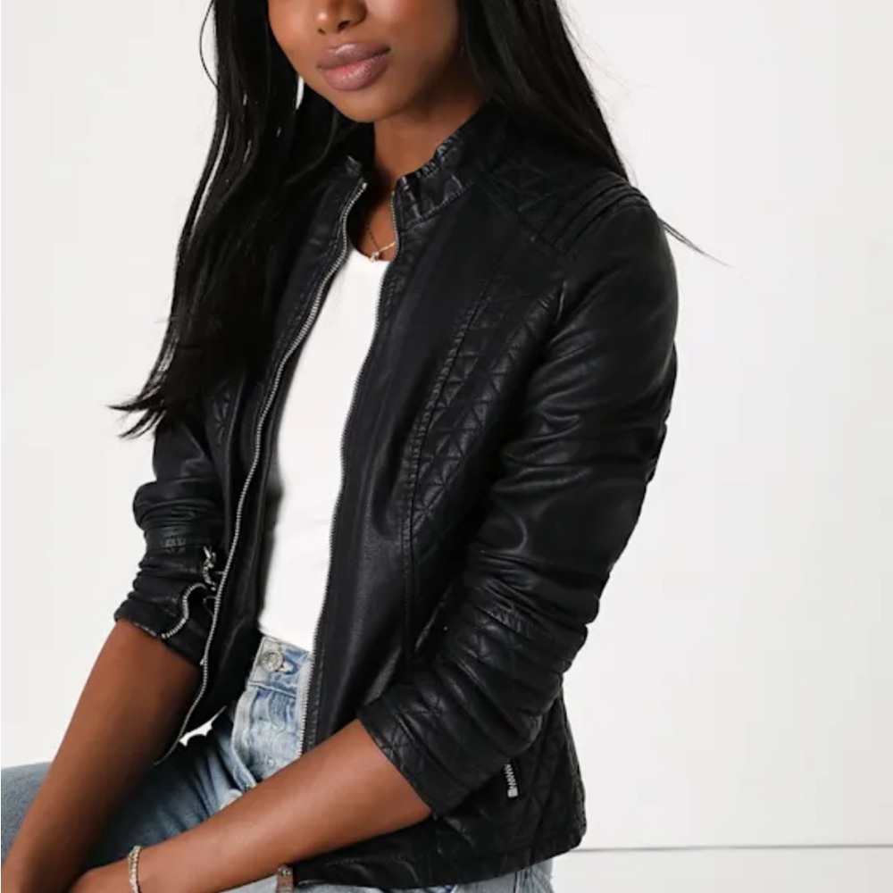 Lulu’s Black Leather Jacket - Picture 6 of 7